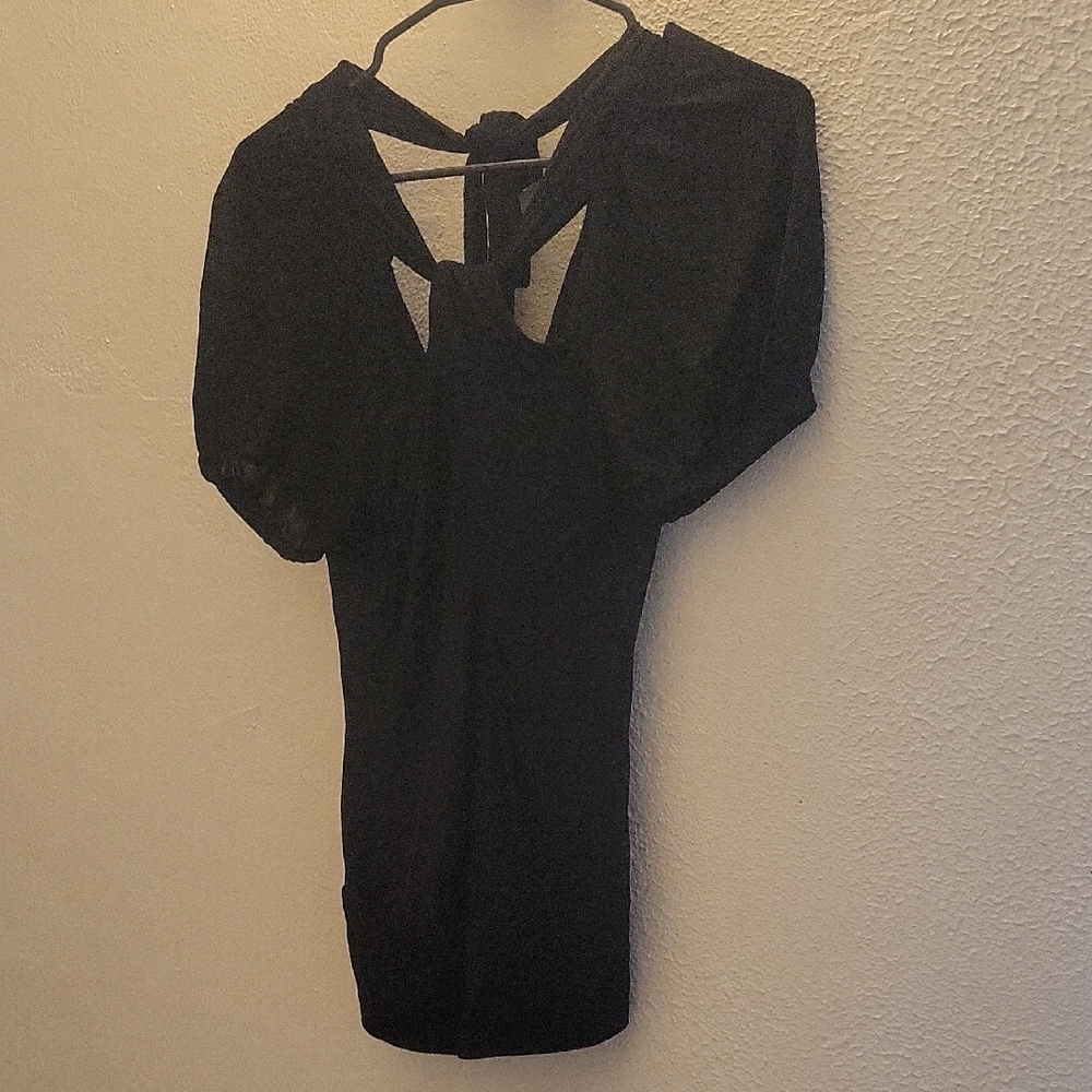 Bebe Black Top with Stylish Detail